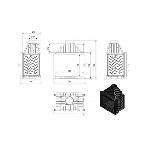 KRATKI AMELIA DECO ΕΝΕΡΓΕΙΑΚΟ ΤΖΑΚΙ ΞΥΛΟΥ 21kW ΙΣΙΟ ΜΕ ΑΝΟΙΓΟΜΕΝΗ ΠΟΡΤΑ - Image 3