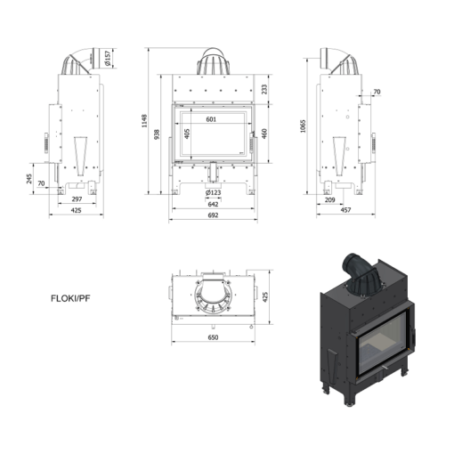 KRATKI FLOKI PF BLACK ΕΝΕΡΓΕΙΑΚΟ ΤΖΑΚΙ ΞΥΛΟΥ 8kW ΙΣΙΟ ΜΕ ΑΝΟΙΓΟΜΕΝΗ ΠΟΡΤΑ - Image 6