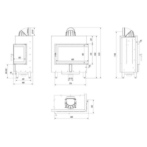 KRATKI LUCY 14 P BS ΕΝΕΡΓΕΙΑΚΟ ΤΖΑΚΙ ΞΥΛΟΥ 14kW ΔΕΞΙΑ ΓΩΝΙΑ ΜΕ ΑΝΟΙΓΟΜΕΝΗ ΠΟΡΤΑ - Image 6