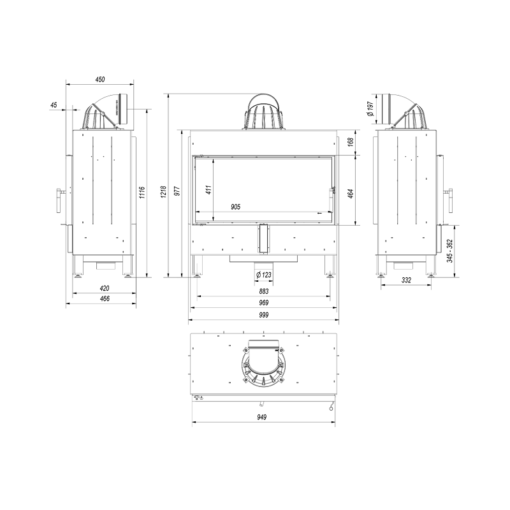 KRATKI LUCY 16 BLACK ΕΝΕΡΓΕΙΑΚΟ ΤΖΑΚΙ ΞΥΛΟΥ 16kW ΙΣΙΟ ΜΕ ΑΝΟΙΓΟΜΕΝΗ ΠΟΡΤΑ - Image 7