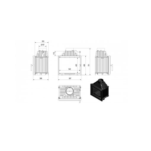 KRATKI MAJA DECO ΕΝΕΡΓΕΙΑΚΟ ΤΖΑΚΙ ΞΥΛΟΥ 8kW ΙΣΙΟ ΜΕ ΑΝΟΙΓΟΜΕΝΗ ΠΟΡΤΑ - Image 2