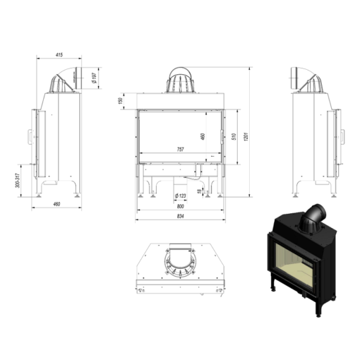 KRATKI NADIA 12 BLACK ΕΝΕΡΓΕΙΑΚΟ ΤΖΑΚΙ ΞΥΛΟΥ 12kW ΙΣΙΟ ΜΕ ΑΝΟΙΓΟΜΕΝΗ ΠΟΡΤΑ - Image 6