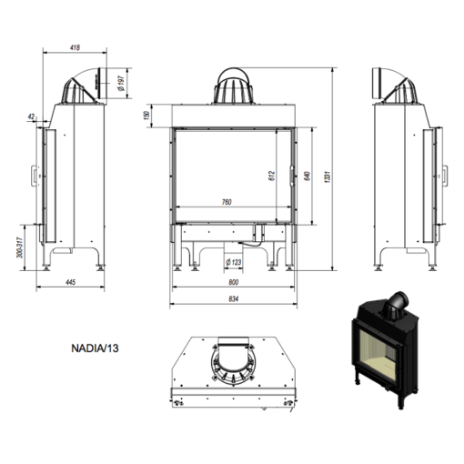 KRATKI NADIA 13 BLACK ΕΝΕΡΓΕΙΑΚΟ ΤΖΑΚΙ ΞΥΛΟΥ 13kW ΙΣΙΟ ΜΕ ΑΝΟΙΓΟΜΕΝΗ ΠΟΡΤΑ - Image 6
