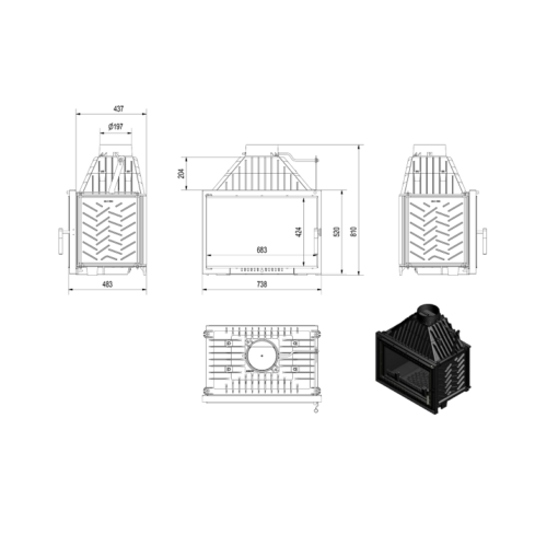 KRATKI OLIWIA DECO ΕΝΕΡΓΕΙΑΚΟ ΤΖΑΚΙ ΞΥΛΟΥ 16kW ΙΣΙΟ ΜΕ ΑΝΟΙΓΟΜΕΝΗ ΠΟΡΤΑ - Image 5