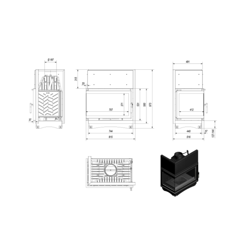 KRATKI OLIWIA L BS ΕΝΕΡΓΕΙΑΚΟ ΤΖΑΚΙ ΞΥΛΟΥ 16kW ΑΡΙΣΤΕΡΗ ΓΩΝΙΑ ΜΕ ΑΝΟΙΓΟΜΕΝΗ ΠΟΡΤΑ - Image 5