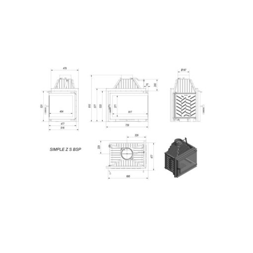 KRATKI SIMPLE Z S P BS ΕΝΕΡΓΕΙΑΚΟ ΤΖΑΚΙ ΚΑΣΕΤΑ ΞΥΛΟΥ 15kW ΔΕΞΙΑ ΓΩΝΙΑ ΜΕ ΑΝΟΙΓΟΜΕΝΗ ΠΟΡΤΑ - Image 2