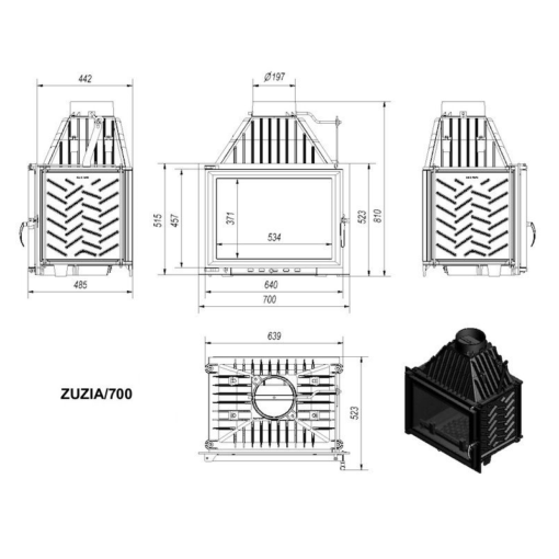 KRATKI ZUZIA 700 ΕΝΕΡΓΕΙΑΚΟ ΤΖΑΚΙ ΞΥΛΟΥ 16kW ΙΣΙΟ ΜΕ ΑΝΟΙΓΟΜΕΝΗ ΠΟΡΤΑ - Image 3