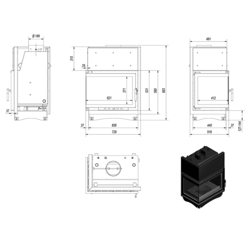 KRATKI ZUZIA PW BL 15 BS W ΕΝΕΡΓΕΙΑΚΟ ΤΖΑΚΙ ΞΥΛΟΥ ΚΑΛΟΡΙΦΕΡ 12kW ΑΡΙΣΤΕΡΗ ΓΩΝΙΑ ΜΕ ΑΝΟΙΓΟΜΕΝΗ ΠΟΡΤΑ ΚΛΕΙΣΤΟΥ ΔΟΧΕΙΟΥ - Image 2